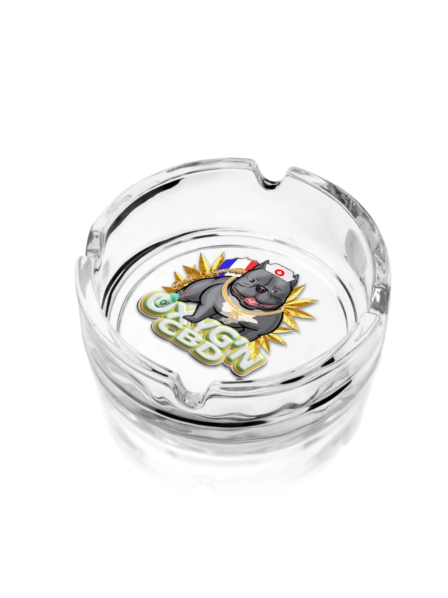 Cendrier en verre rond Oxyg'n CBD