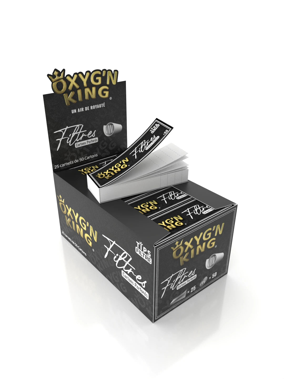 Boite de 25 carnets de filtres carton Oxyg'n King