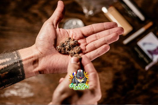 main d'homme avec cbd en train de rouler