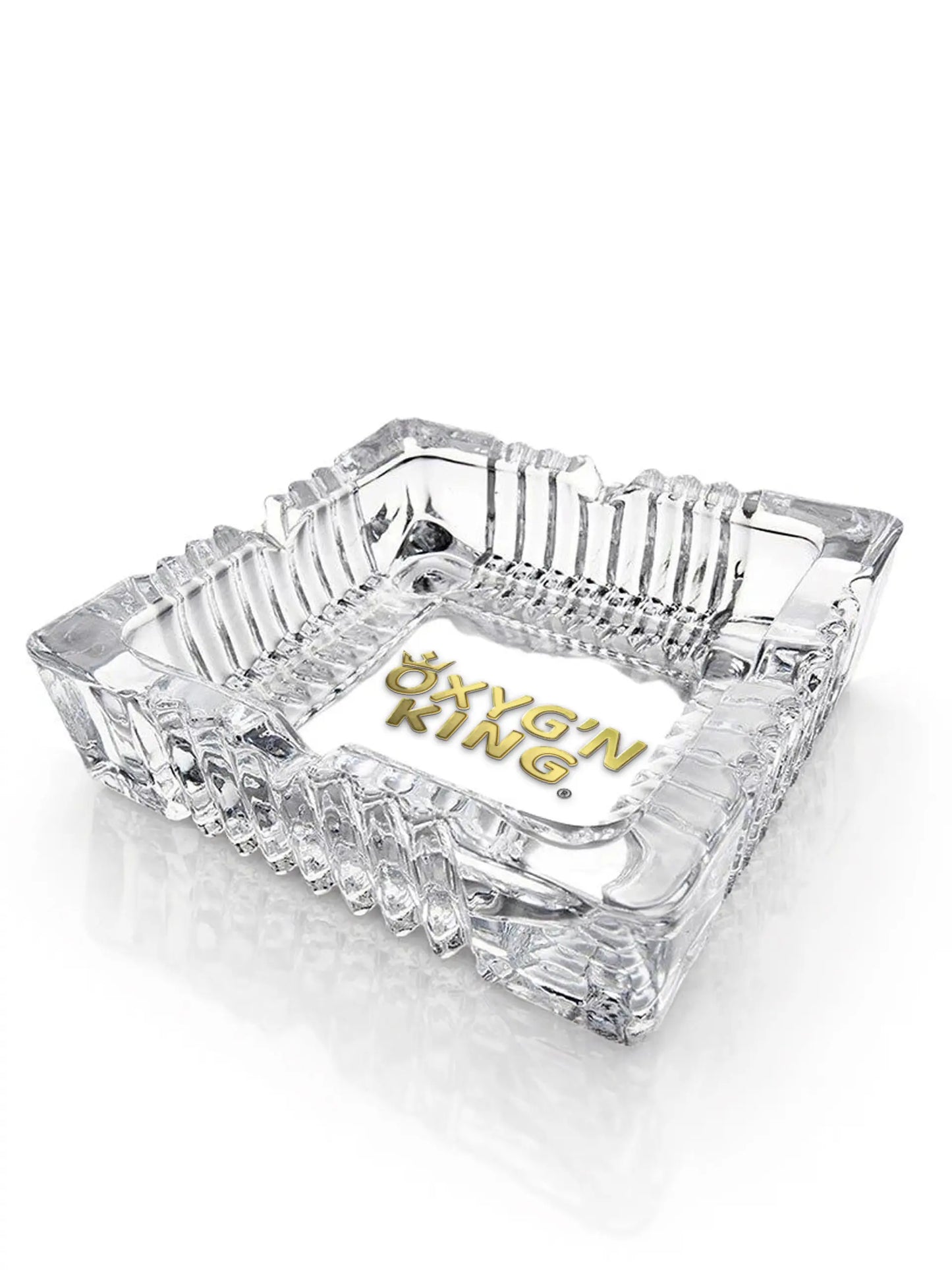Cendrier en verre carré logo Oxyg'n King