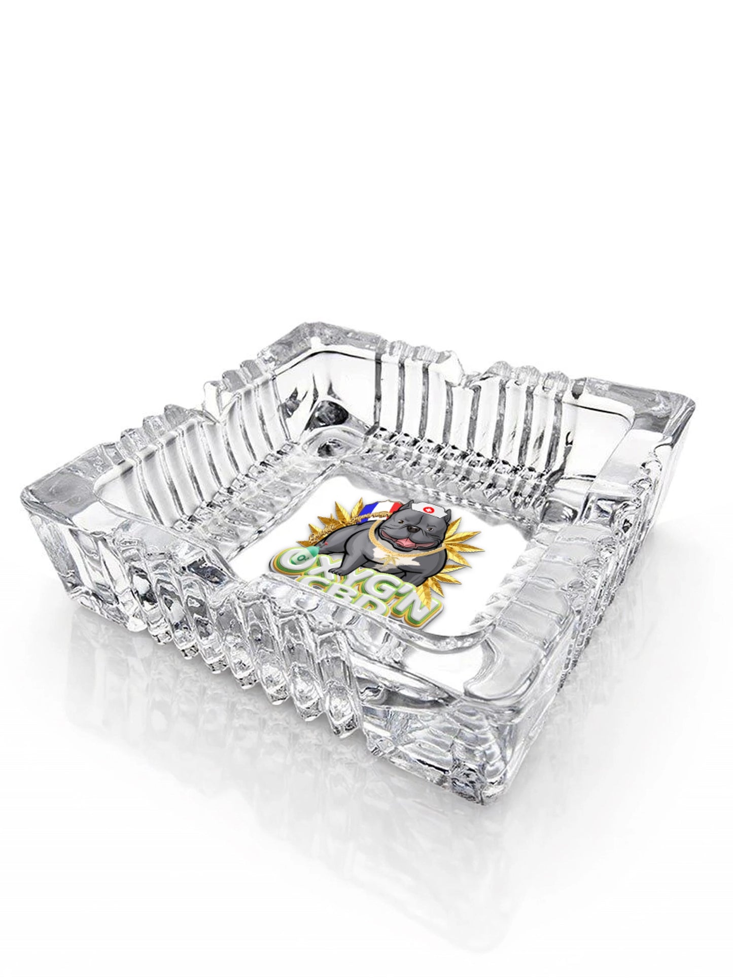 Cendrier en verre carré Oxyg'n CBD